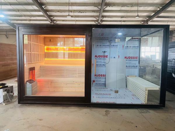 No.0007 Factory Wholesale customizable sauna room outdoor Luxury cube Best Infrared Dry Steam Sauna Room with control panel