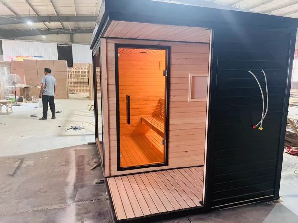 No.0007 Factory Wholesale customizable sauna room outdoor Luxury cube Best Infrared Dry Steam Sauna Room with control panel