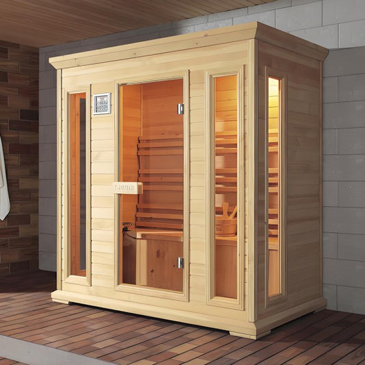 No.0008 High-Quality Indoor Sauna Custom Square Infrared Design Infrared Steam Solid Wood Villa 2 Person Sauna Factory Sale