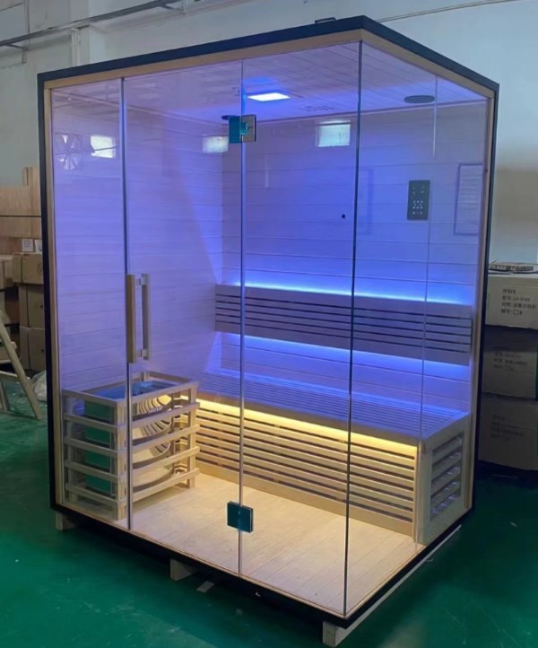 No.0011 Factory wholesale indoor 4-person hemlock steam room and sauna