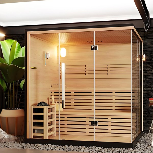 No.0011 Factory wholesale indoor 4-person hemlock steam room and sauna