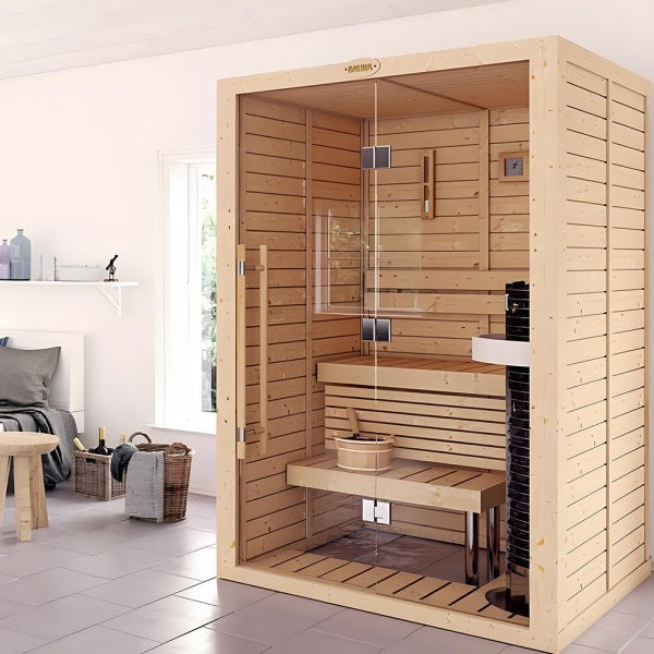 No.0015 Sauna factory sells 2-person indoor solid wood sauna with WIFI controller Bluetooth speaker