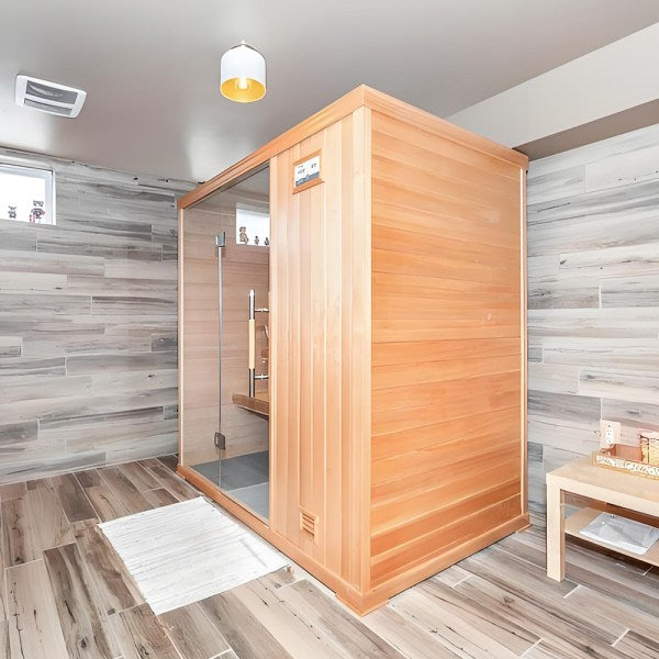 No.0015 Sauna factory sells 2-person indoor solid wood sauna with WIFI controller Bluetooth speaker