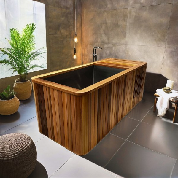 No.0004 Modern Design Wooden Spa Tub Customizable Cedar Whirlpool with Massage Feature for Gym Villa Relaxation for 6 People