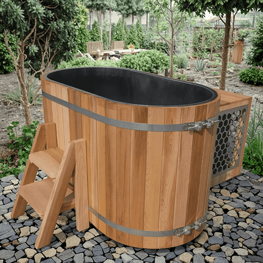 No.0005 Modern Canadian Cedar Cold Bath Tub Outdoor Spaces Indoor Spa Rooms Versatile Oval Hotels Villas Bathrooms Kitchens Gyms Sauna